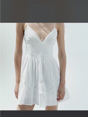 Zara Cream Eyelet Midi Dress